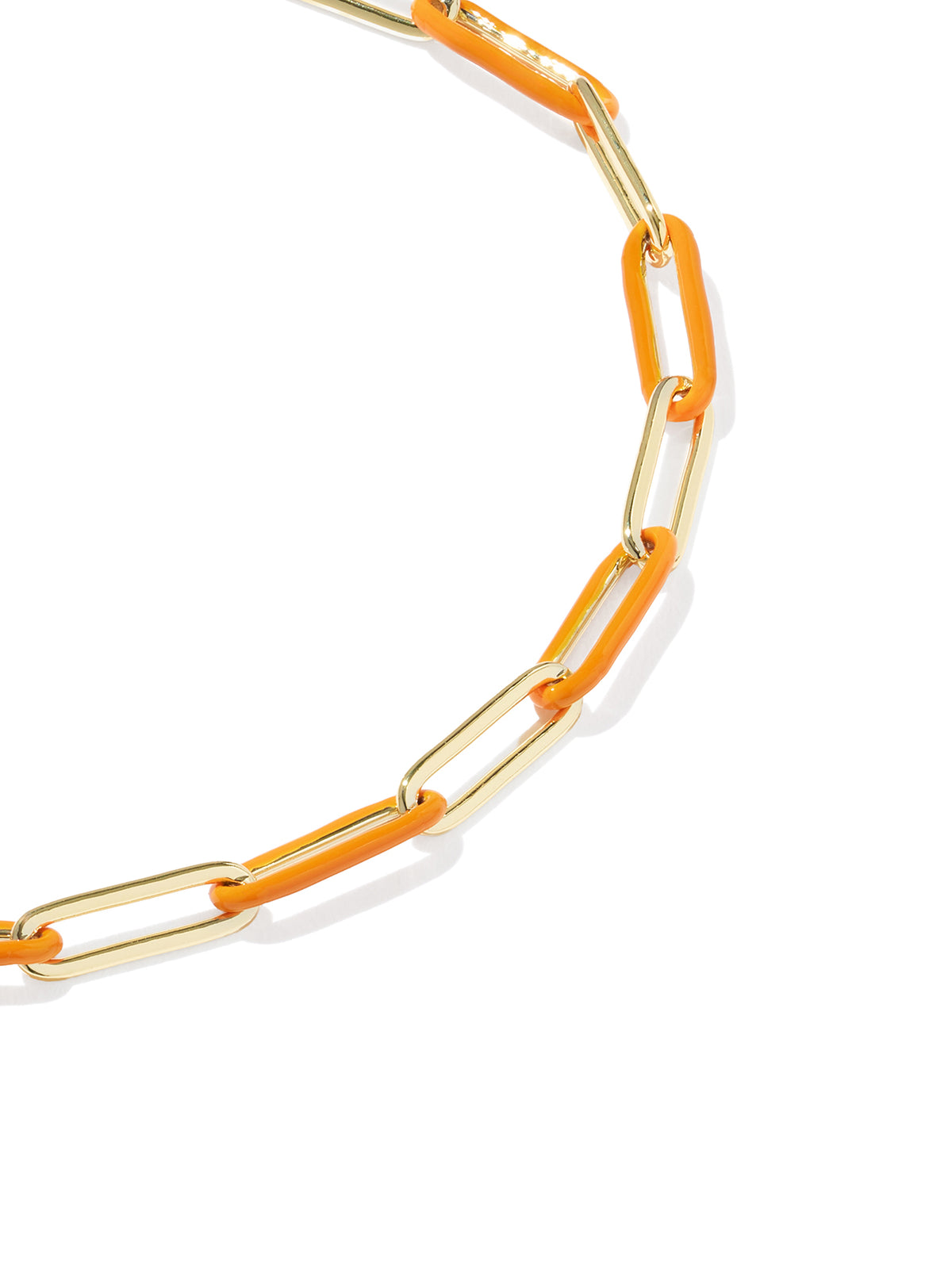 Kendra Scott Courtney Gold Enamel Link & Chain Bracelet in Bright Orange Enamel