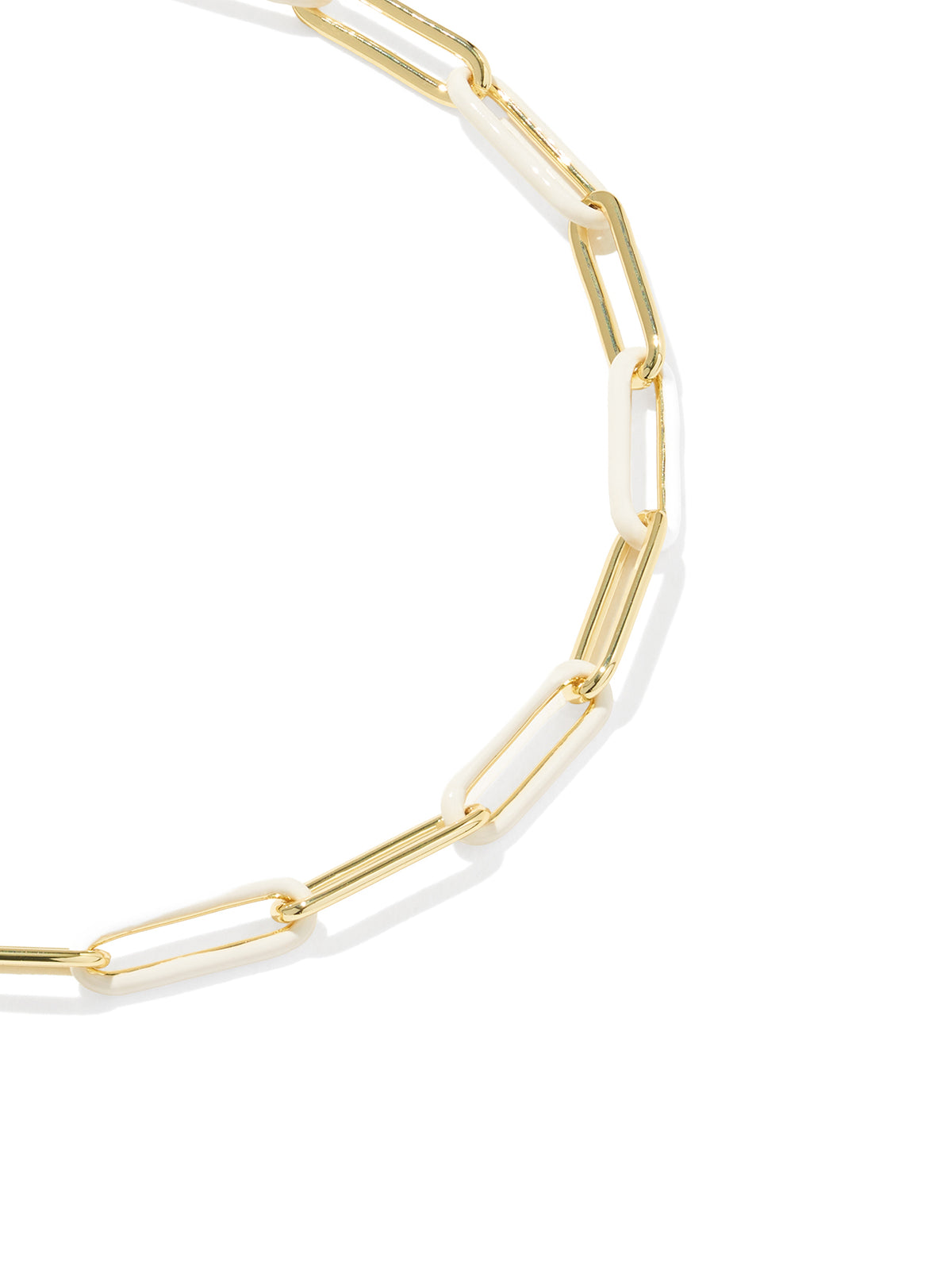 Kendra Scott Courtney Gold Enamel Link & Chain Bracelet in White Enamel