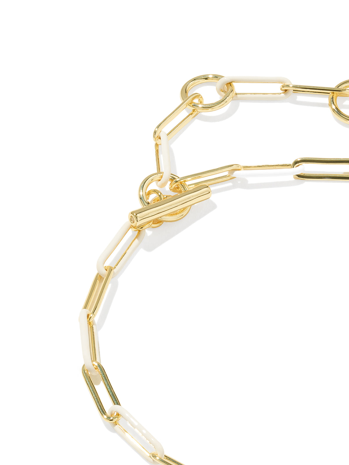 Kendra Scott Courtney Gold Enamel Link & Chain Bracelet in White Enamel