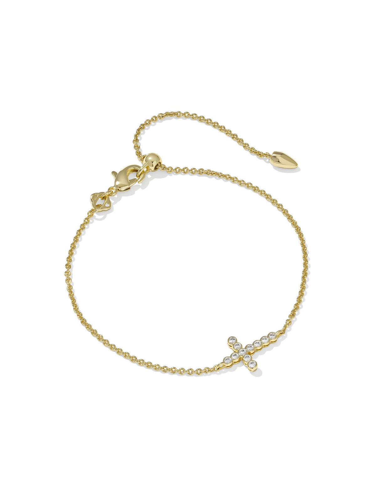 Kendra Scott Cross Gold Crystal Delicate Chain Bracelet