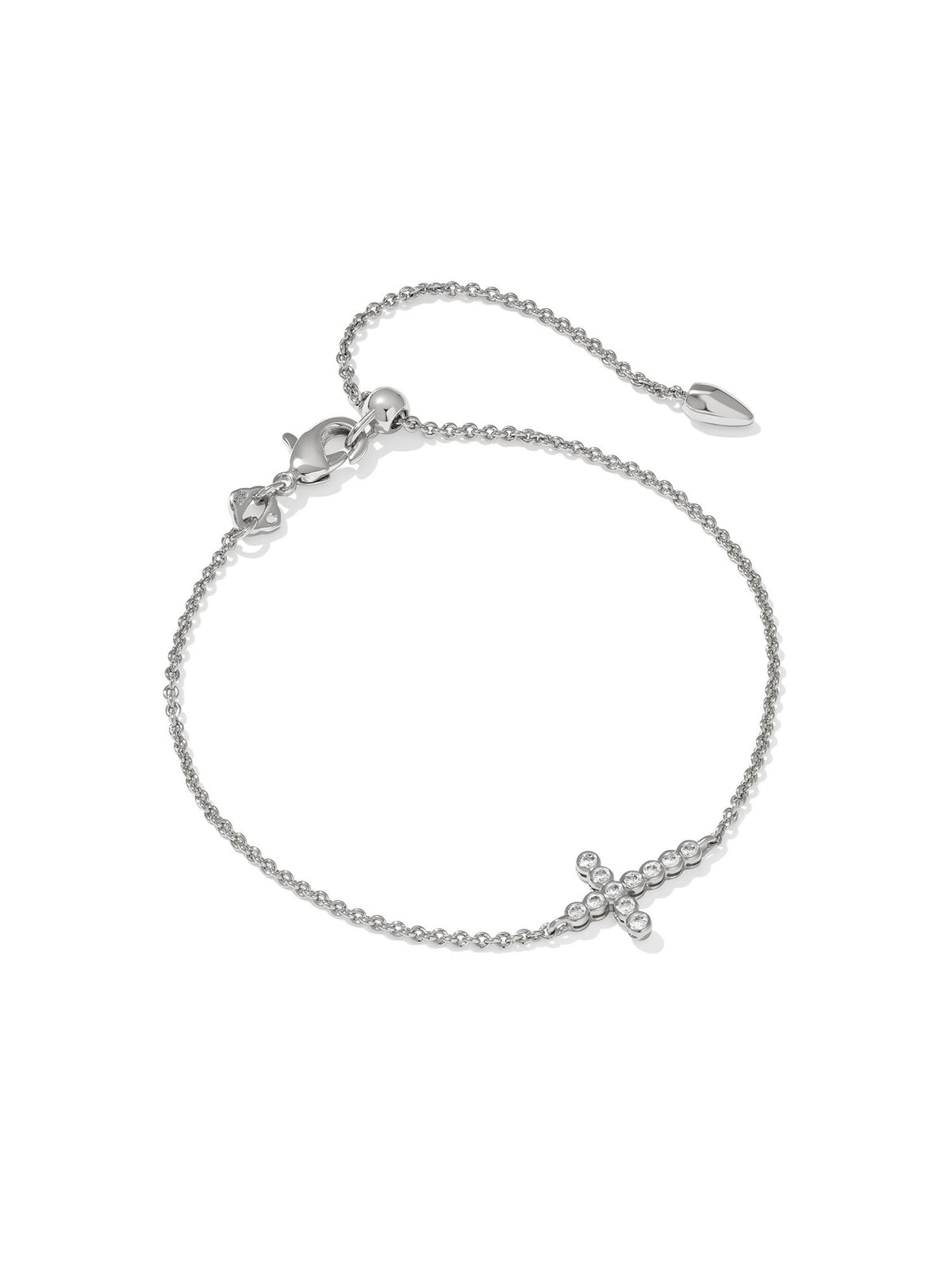 Kendra Scott Cross Silver Crystal Delicate Chain Bracelet