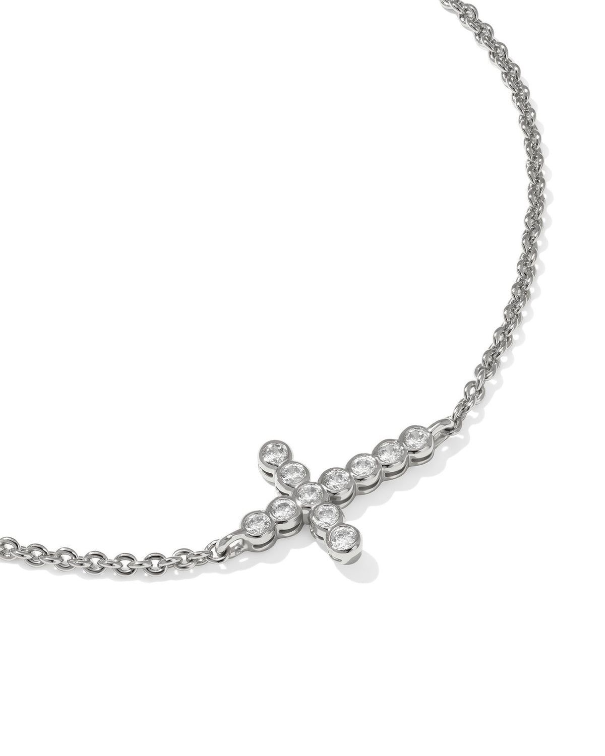 Kendra Scott Cross Silver Crystal Delicate Chain Bracelet