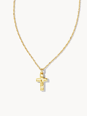 Kendra Scott Cross Pendant Necklace in Gold