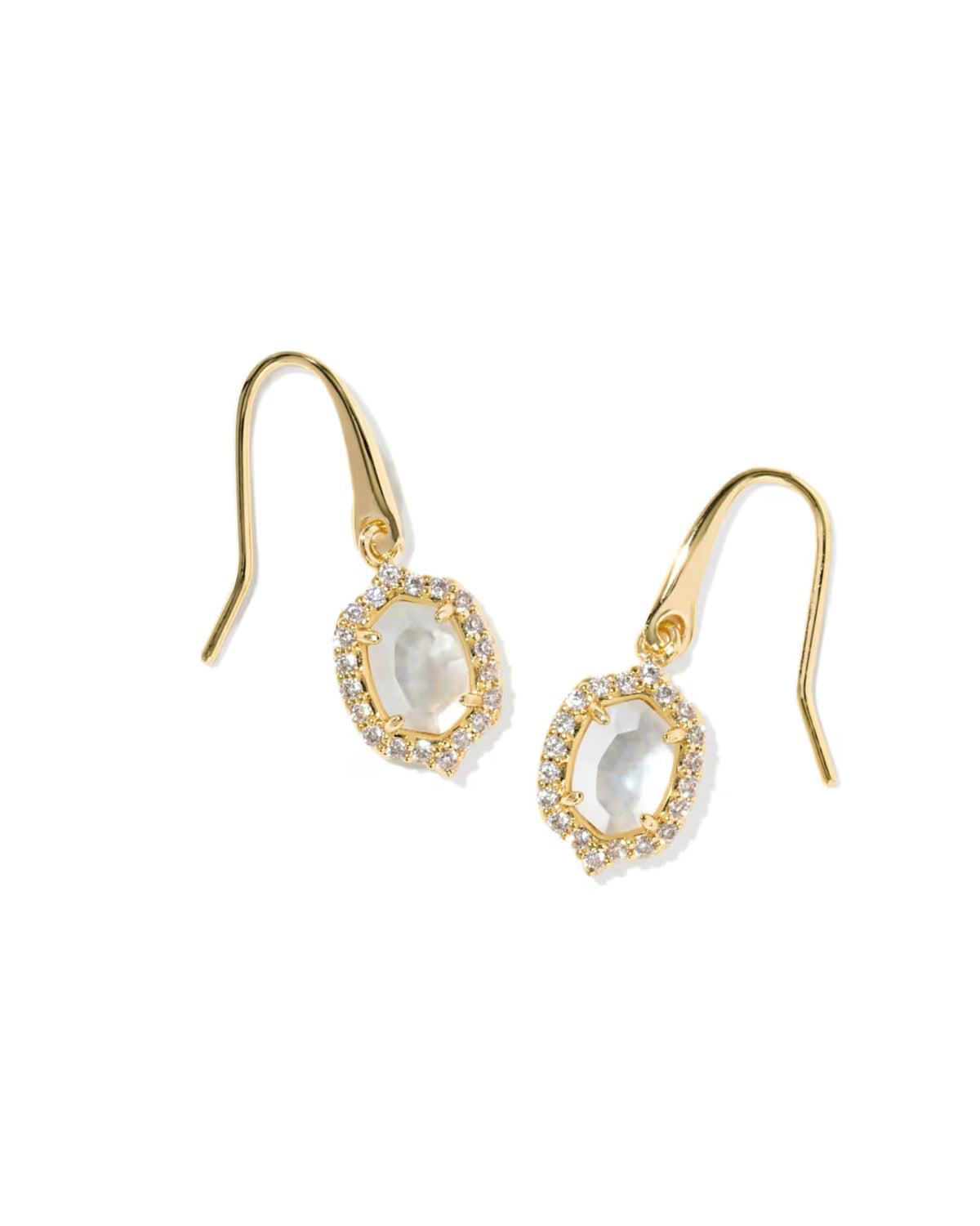 Kendra Scott Daphne Crystal Frame Drop Earrings – Gold