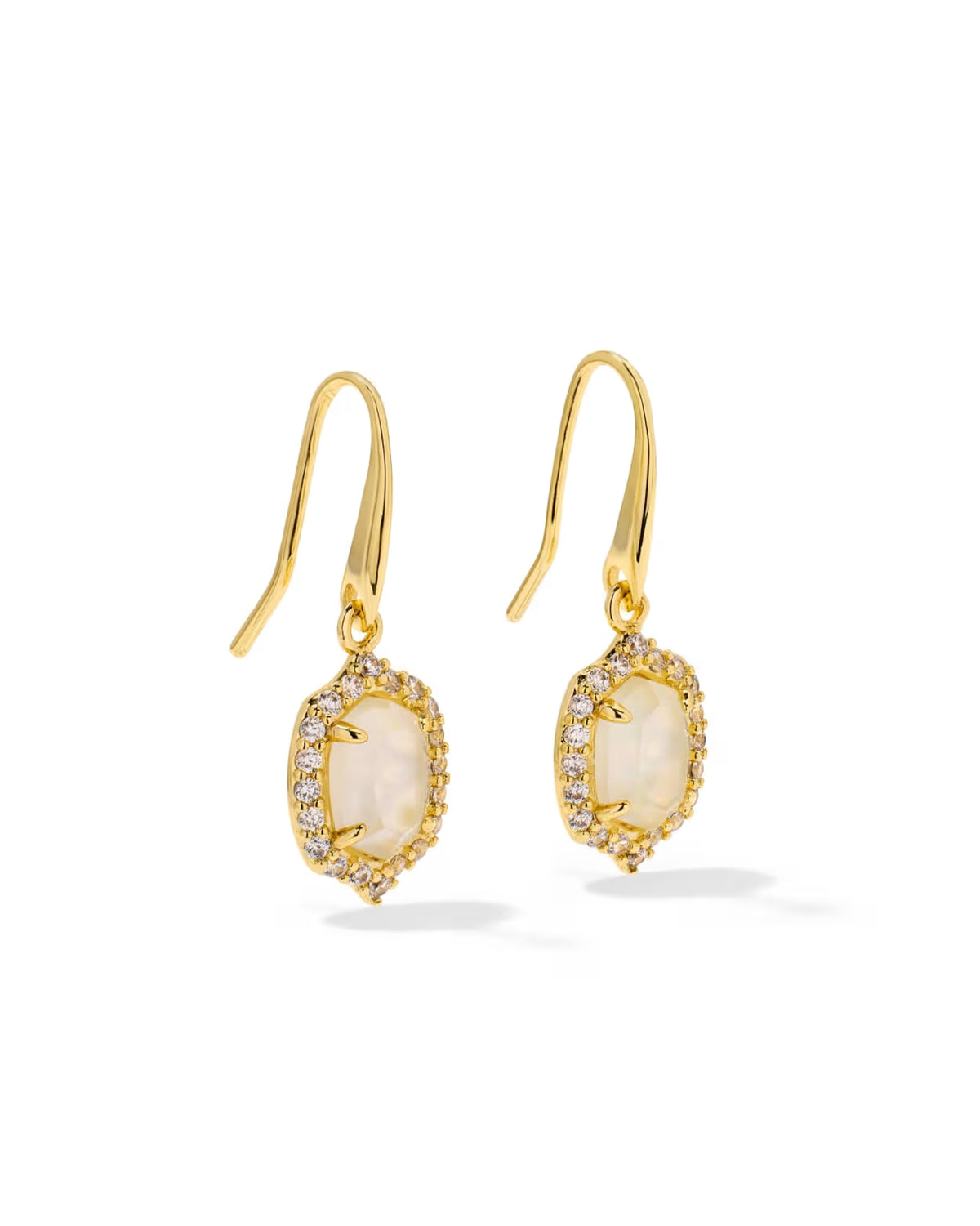 Kendra Scott Daphne Crystal Frame Drop Earrings – Gold