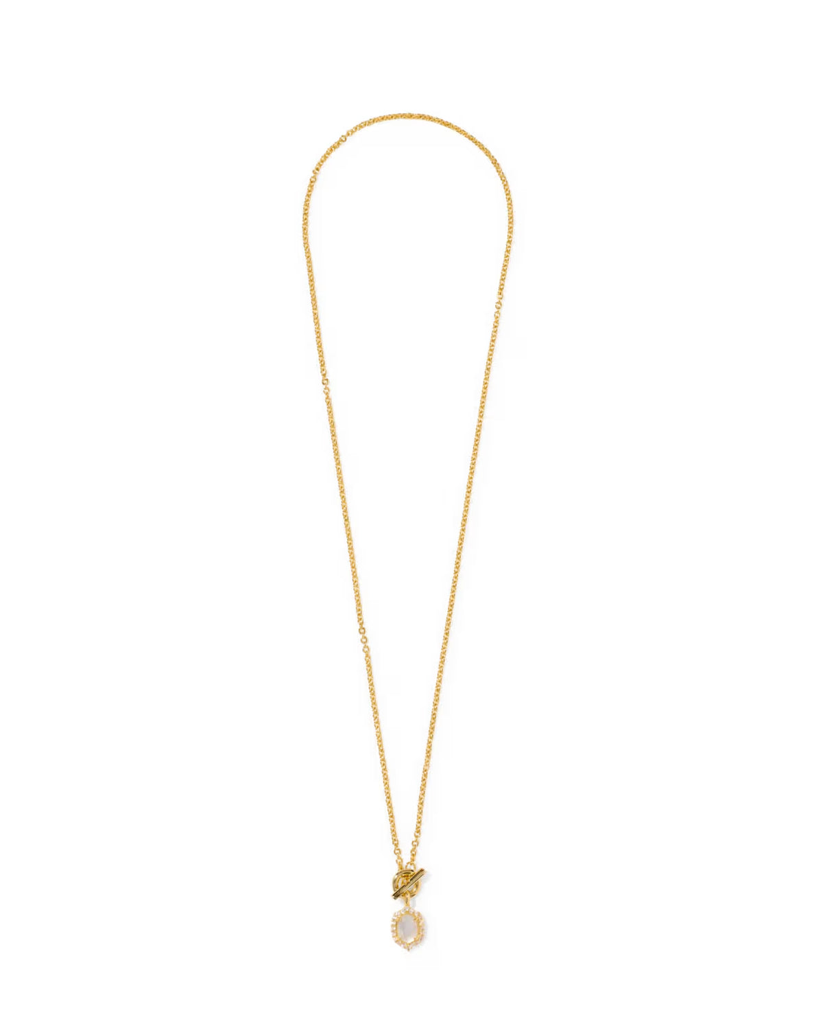 Kendra Scott Daphne Crystal Frame Gold Toggle Necklace