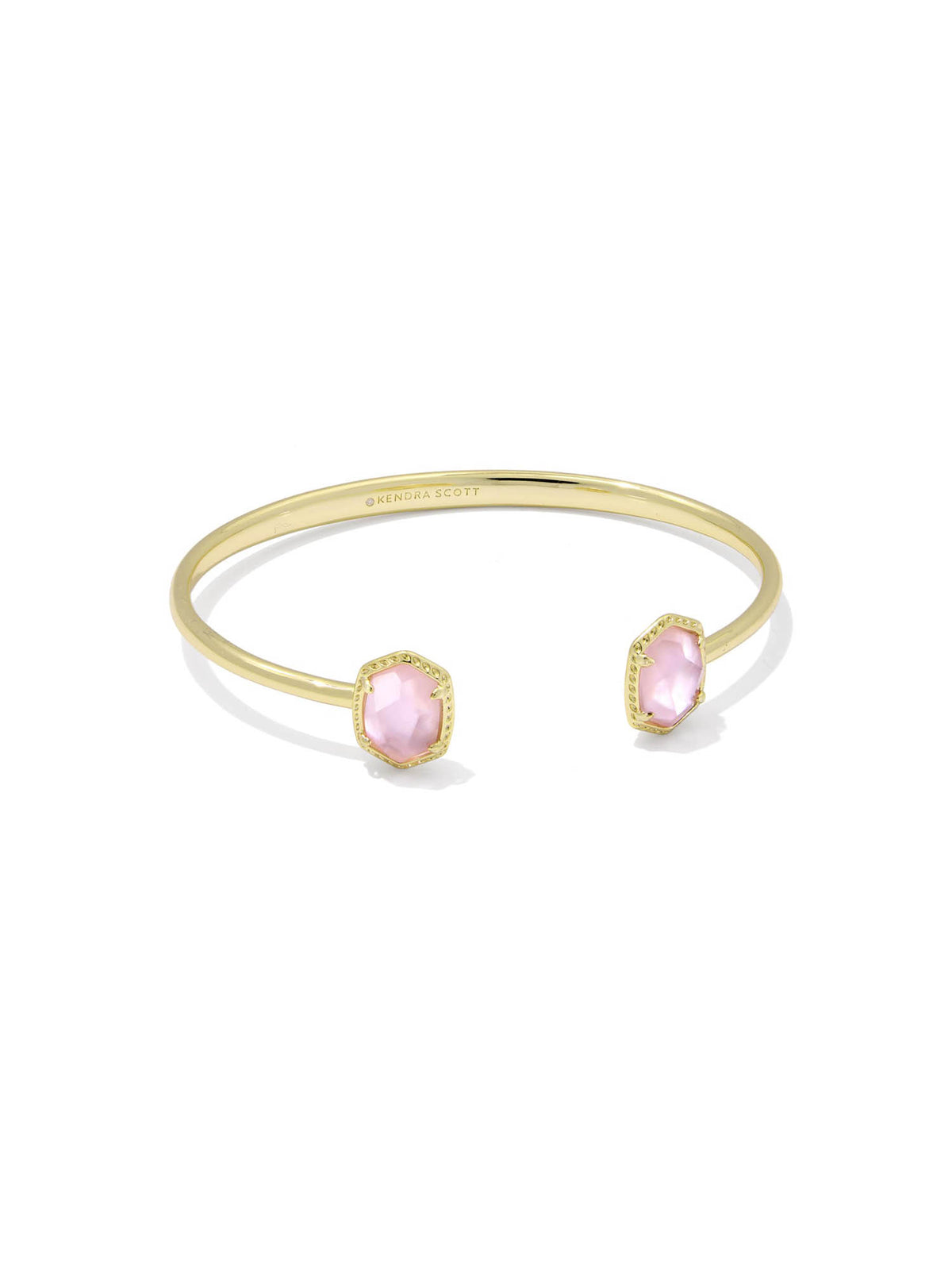Kendra Scott Daphne Gold Frame Cuff Bracelet in Light Pink Mother-of-Pearl