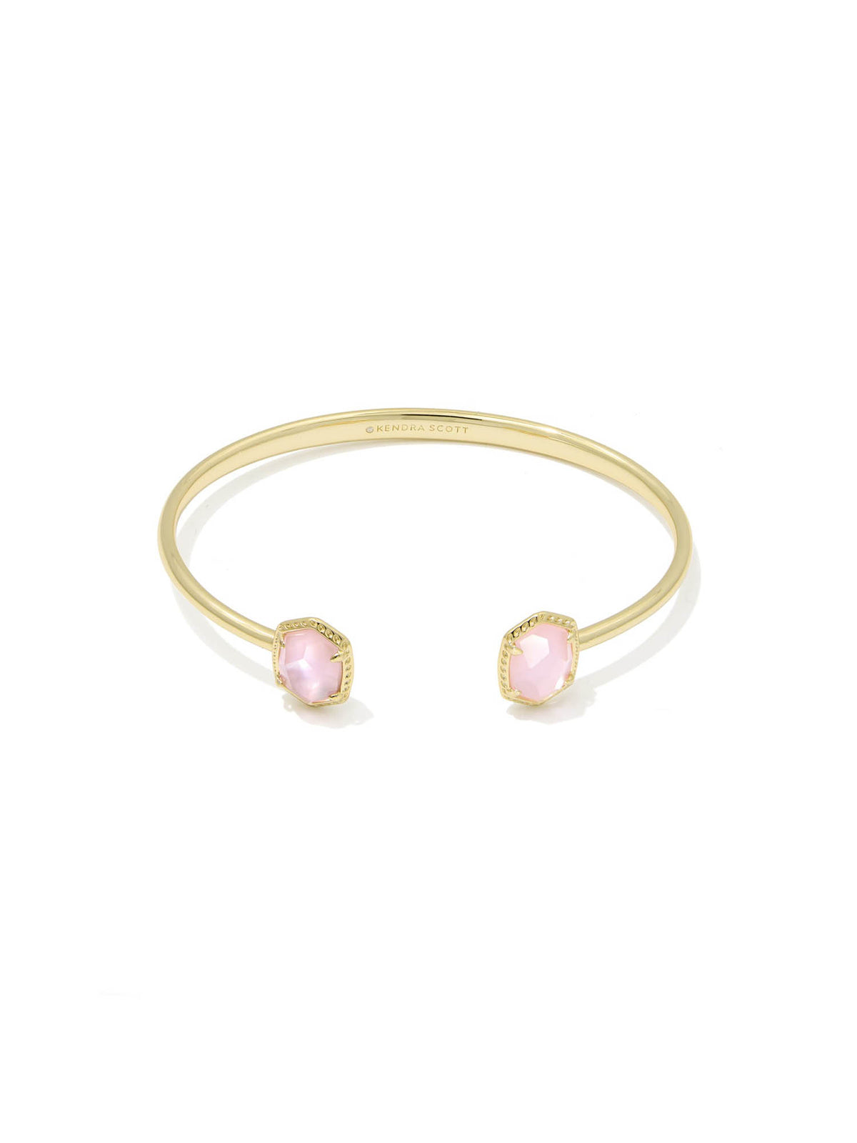 Kendra Scott Daphne Gold Frame Cuff Bracelet in Light Pink Mother-of-Pearl