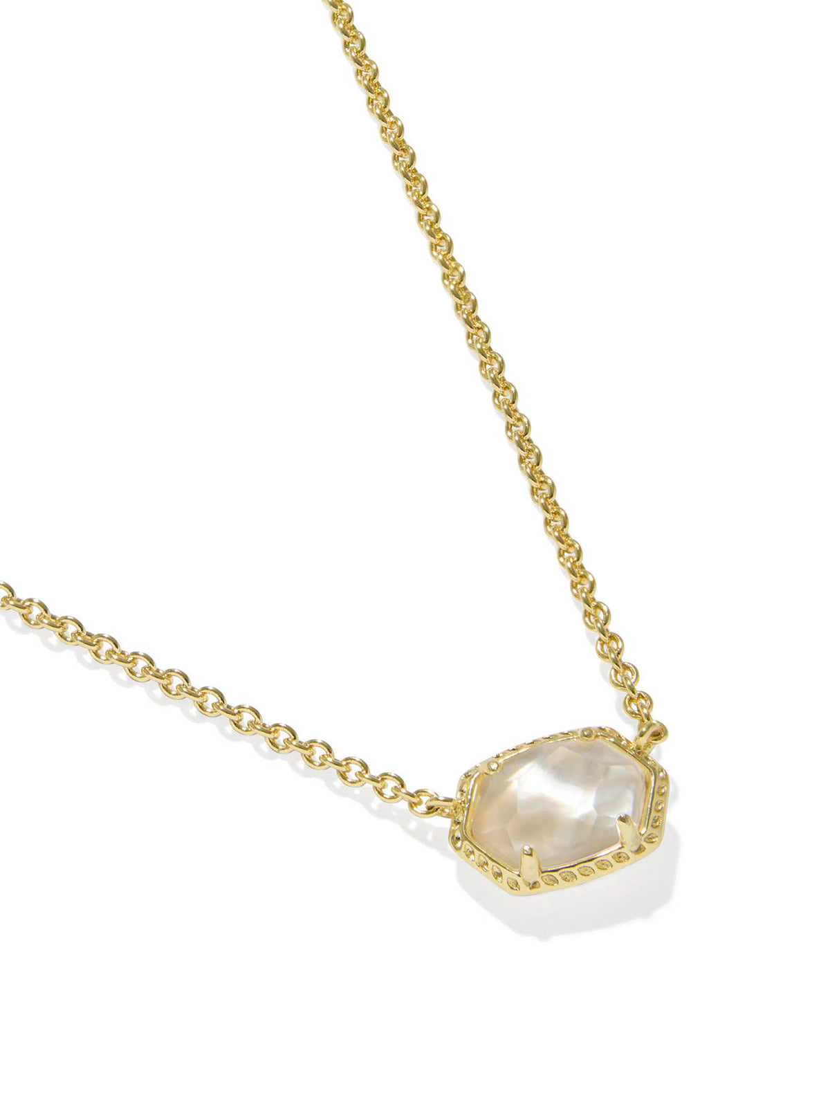 Kendra Scott Daphne Gold Frame Short Pendant Necklace in Ivory Mother-of-Pearl