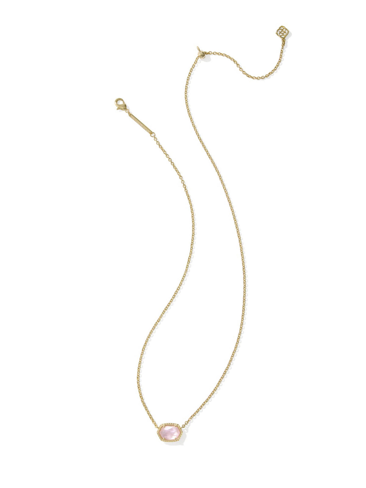 Kendra Scott Daphne Gold Frame Short Pendant Necklace in Light Pink Mother-of-Pearl