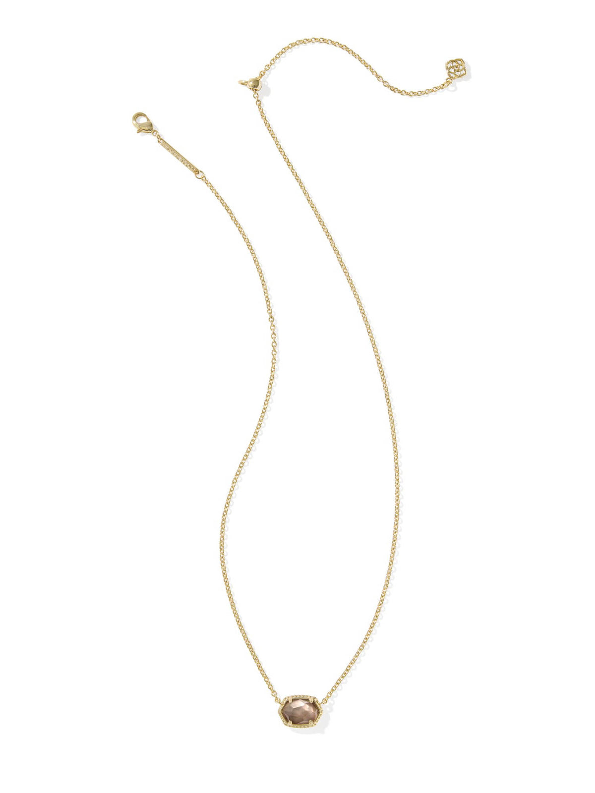 Kendra Scott Daphne Gold Frame Short Pendant Necklace in Taupe Mother-of-Pearl