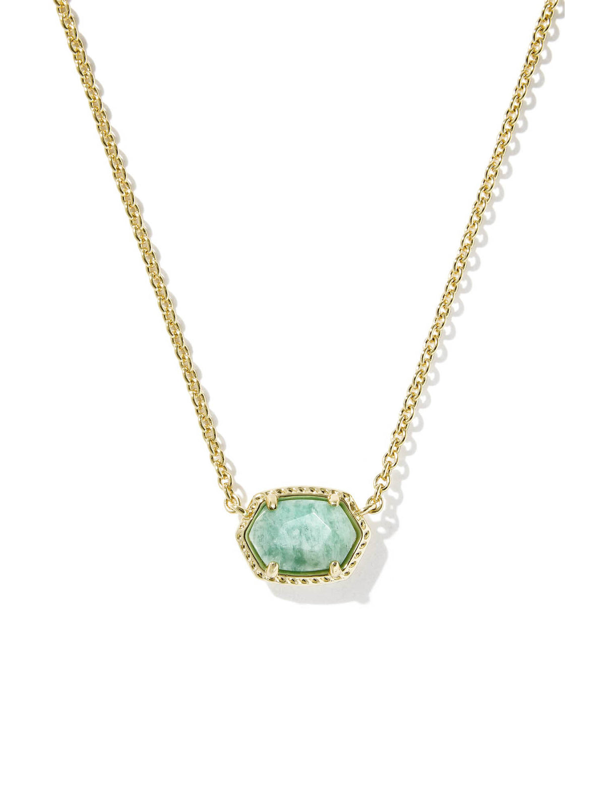 Kendra Scott Daphne Gold Frame Short Pendant Necklace in Teal Amazonite