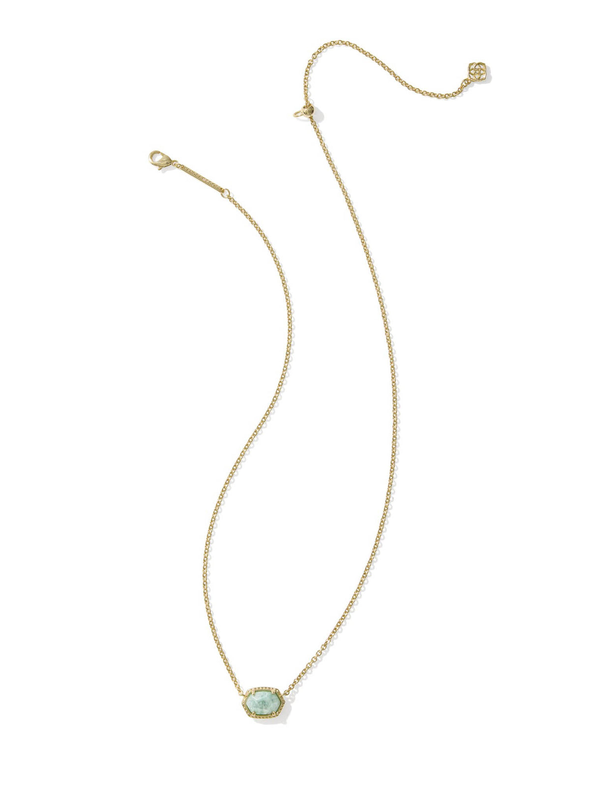 Kendra Scott Daphne Gold Frame Short Pendant Necklace in Teal Amazonite