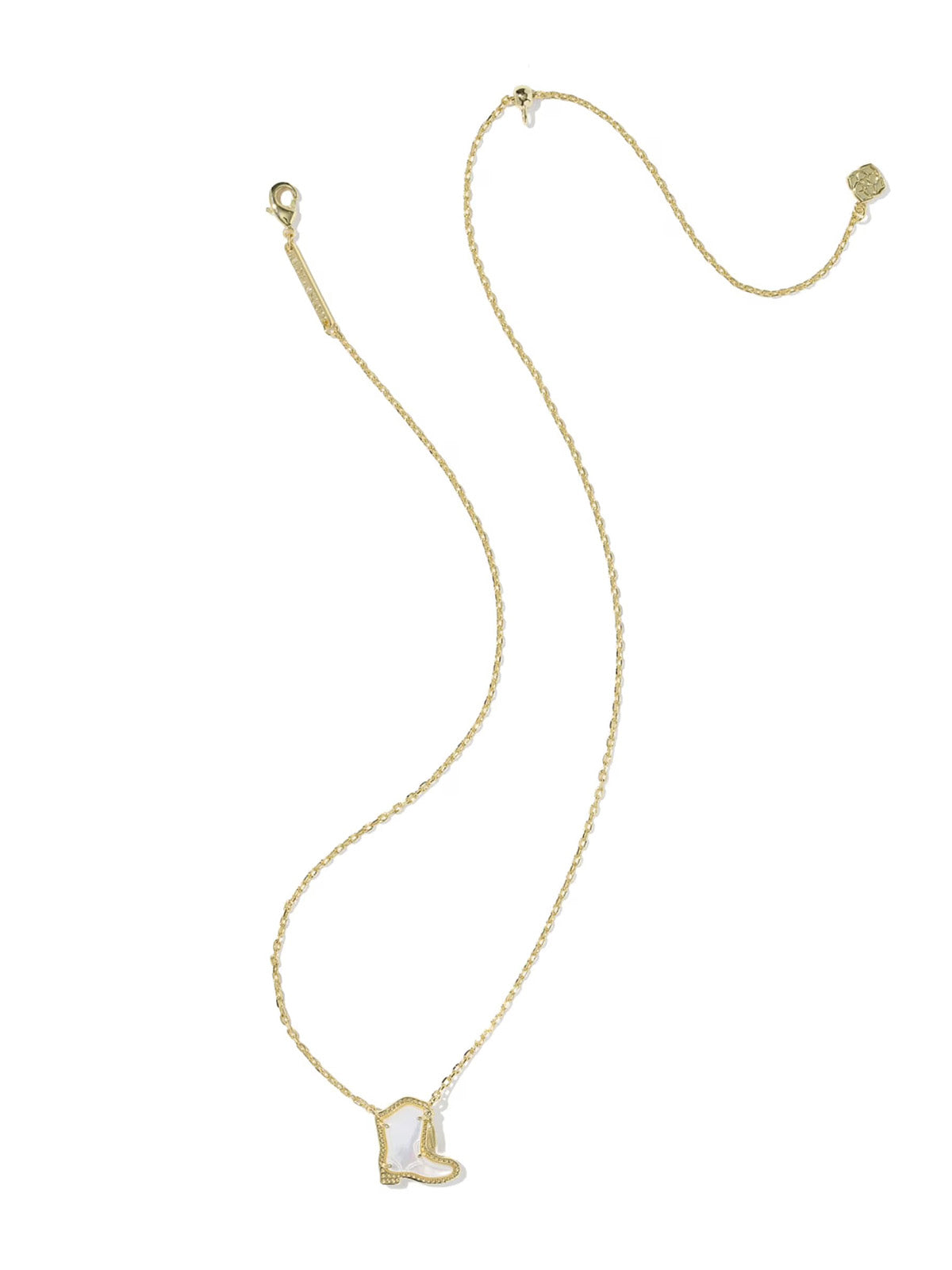 Kendra Scott Drill Team Boot Gold Short Pendant Necklace in Mother of Pearl