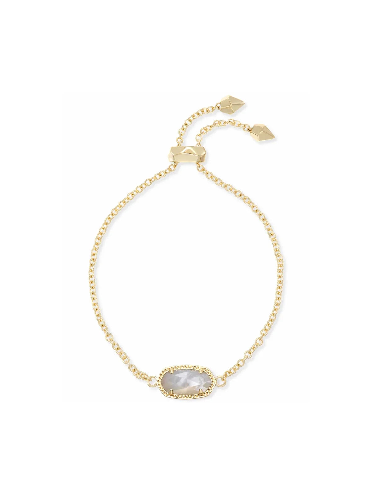 Kendra Scott Elaina Gold Adjustable Chain Bracelet in Ivory Mother-of-Pearl