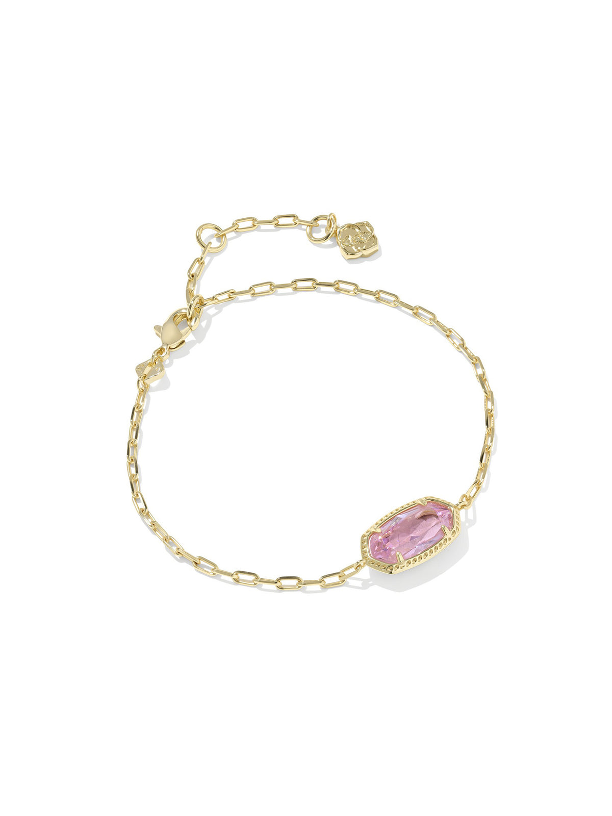 Kendra Scott Elaina Luxe Gold Chain Bracelet in Light Pink CZ