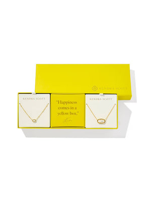 Kendra Scott Elisa Gold Gift Set Elisa Gold Pendant Necklace Mini Elisa Gold Satellite Short Pendant Necklace Mother-of-Pearl