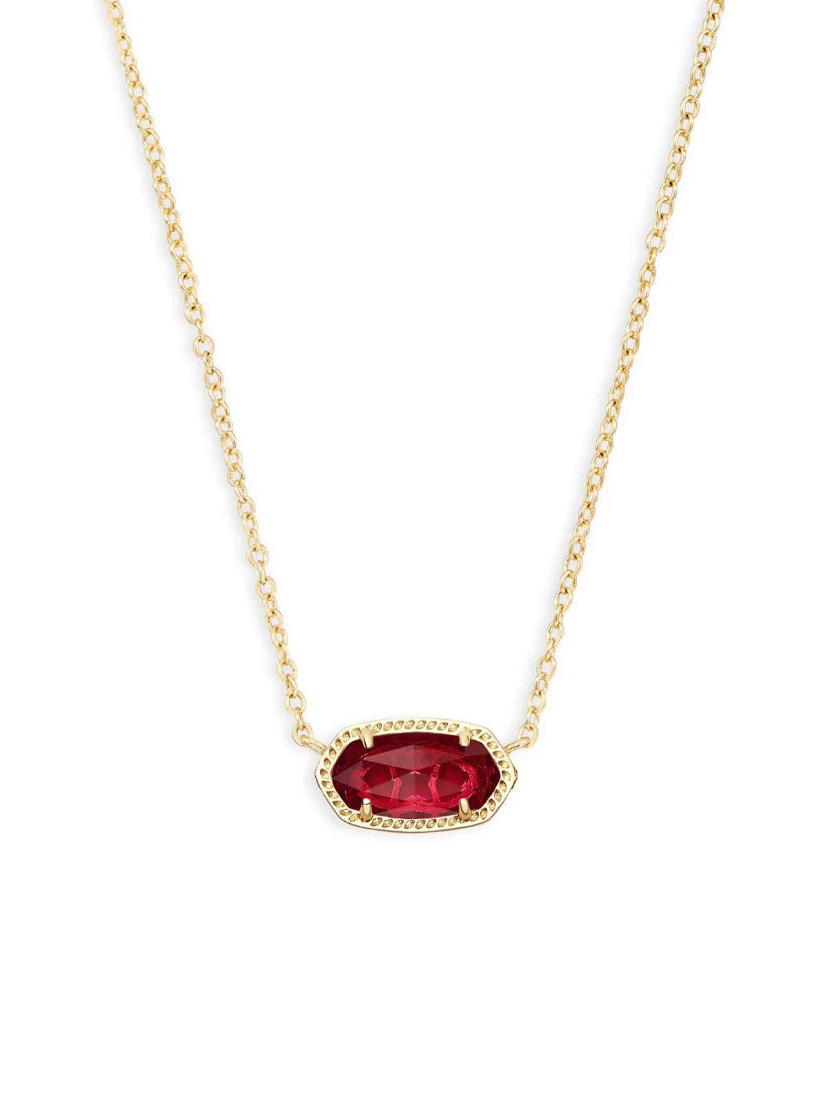 Kendra Scott Elisa Gold Pendant Necklace in Berry Glass