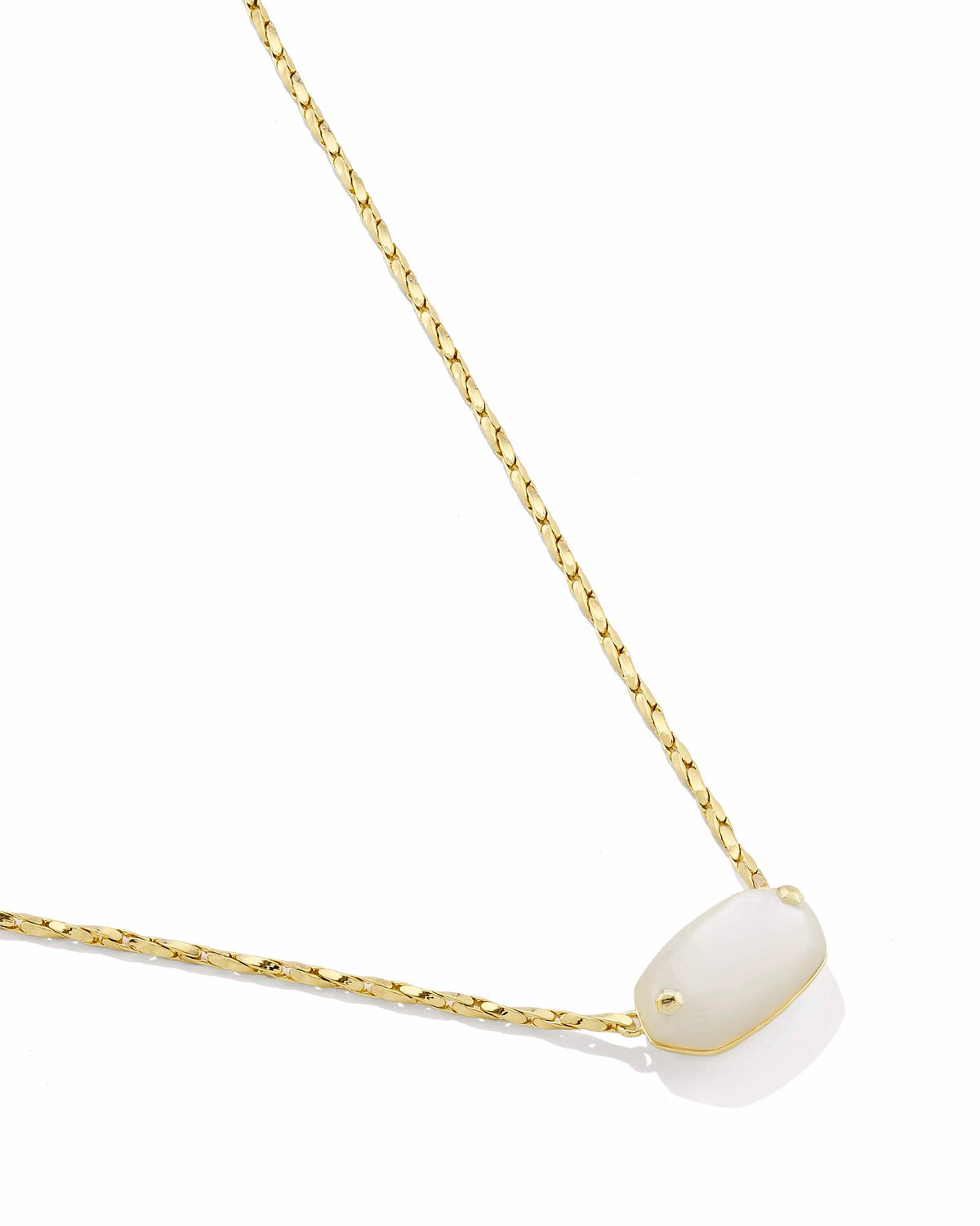 Kendra Scott Elisa Riveted Short Pendant Necklace Gold Ivory
