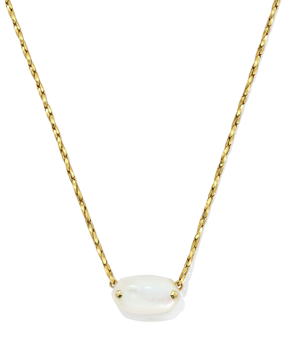 Kendra Scott Elisa Riveted Short Pendant Necklace Gold Ivory