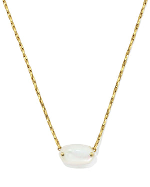 Kendra Scott Elisa Riveted Short Pendant Necklace Gold Ivory