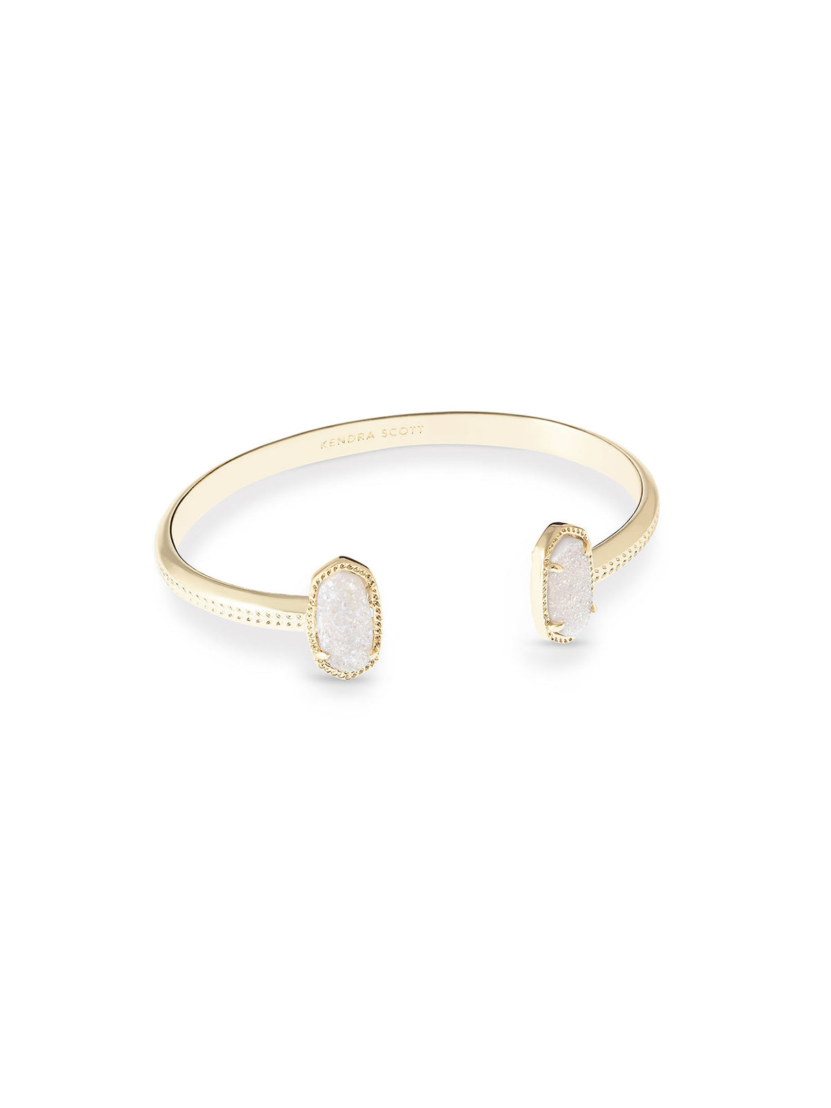 Kendra Scott Elton Gold Cuff Bracelet in Iridescent Drusy
