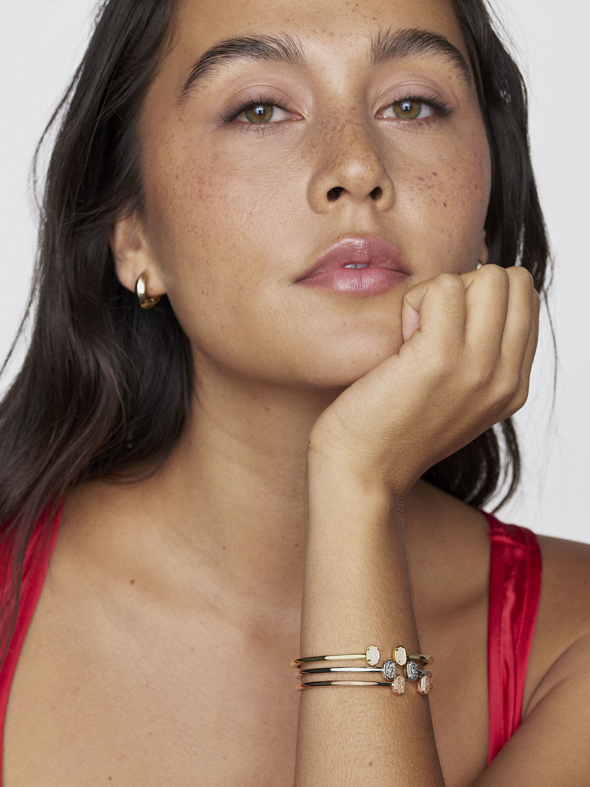 Kendra Scott Emilie Gold Cuff Bracelet in Iridescent Drusy