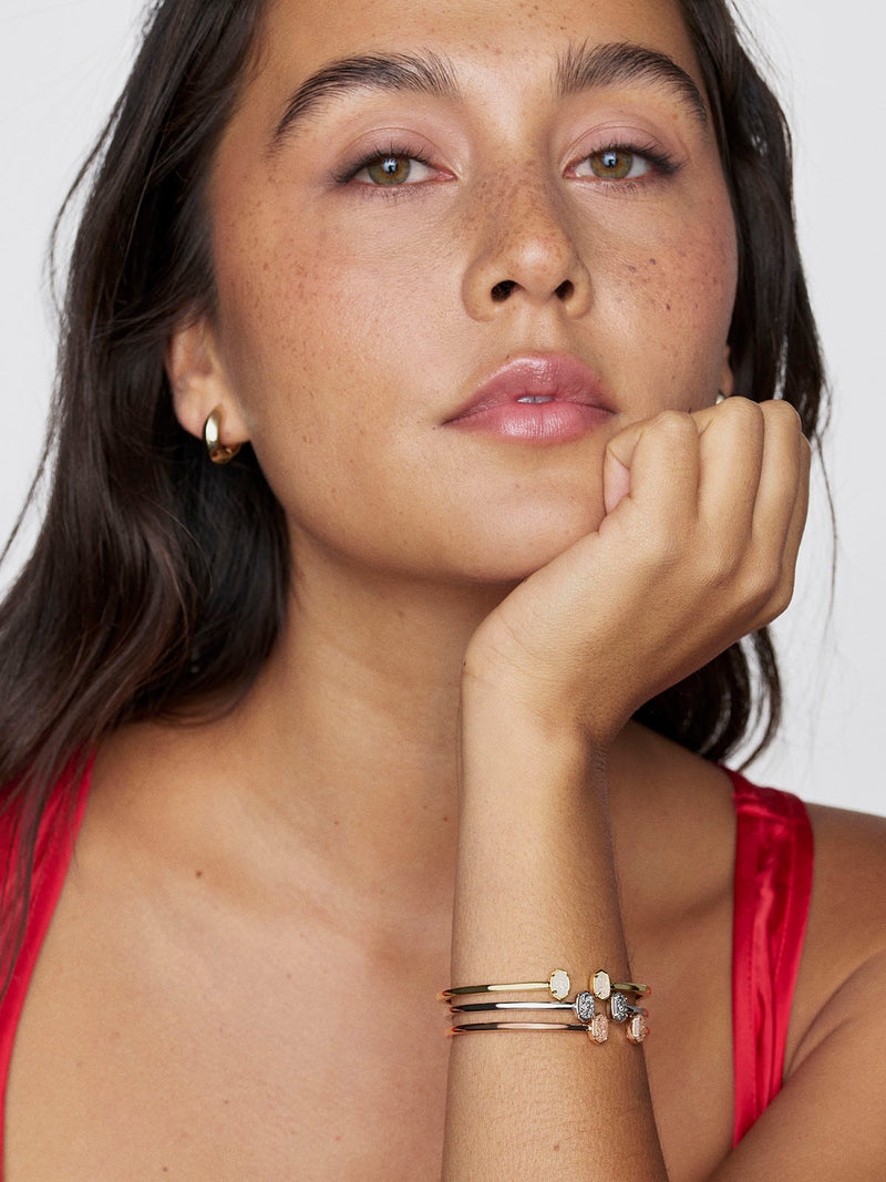 Kendra Scott Emilie Gold Cuff Bracelet in Iridescent Drusy