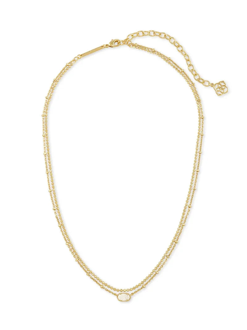 Kendra Scott Emilie Gold Multi Strand Necklace in Iridescent Drusy