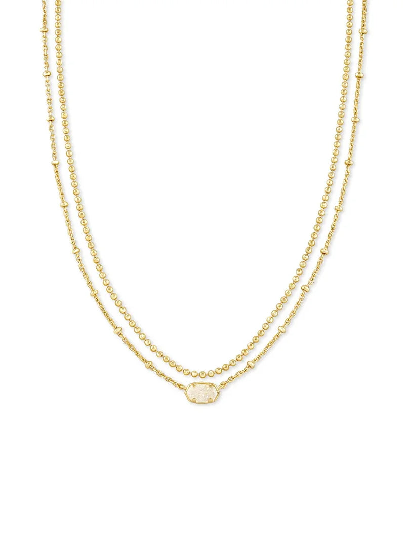 Kendra Scott Emilie Gold Multi Strand Necklace in Iridescent Drusy
