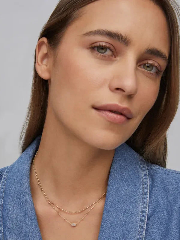 Kendra Scott Emilie Gold Multi Strand Necklace in Iridescent Drusy