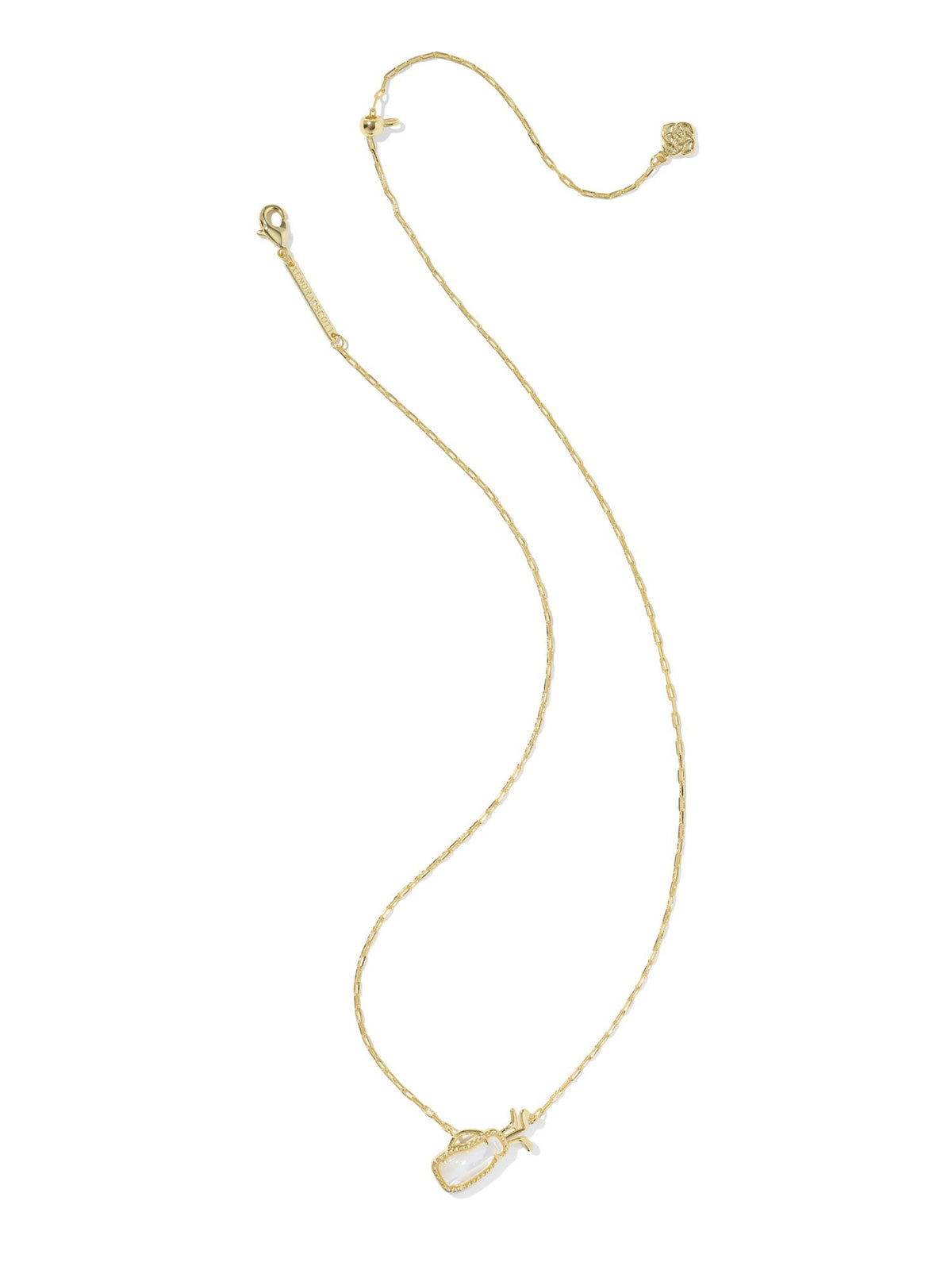 Kendra Scott Golf Gold Short Pendant Necklace in Ivory Mother-of-Pearl