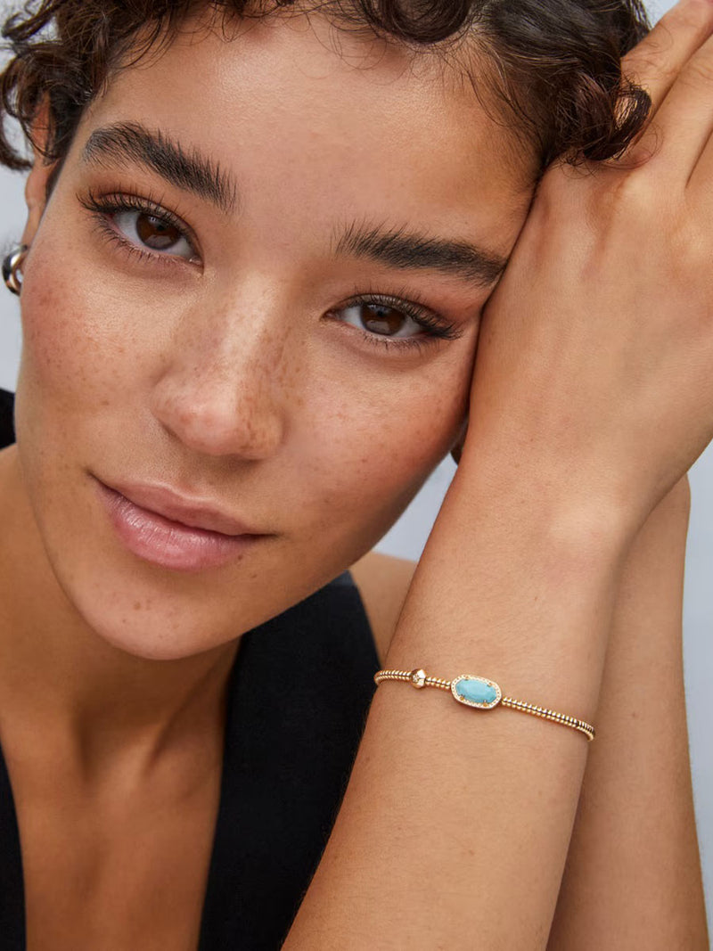 Kendra Scott Grayson Gold Stretch Bracelet in Light Blue Magnesite