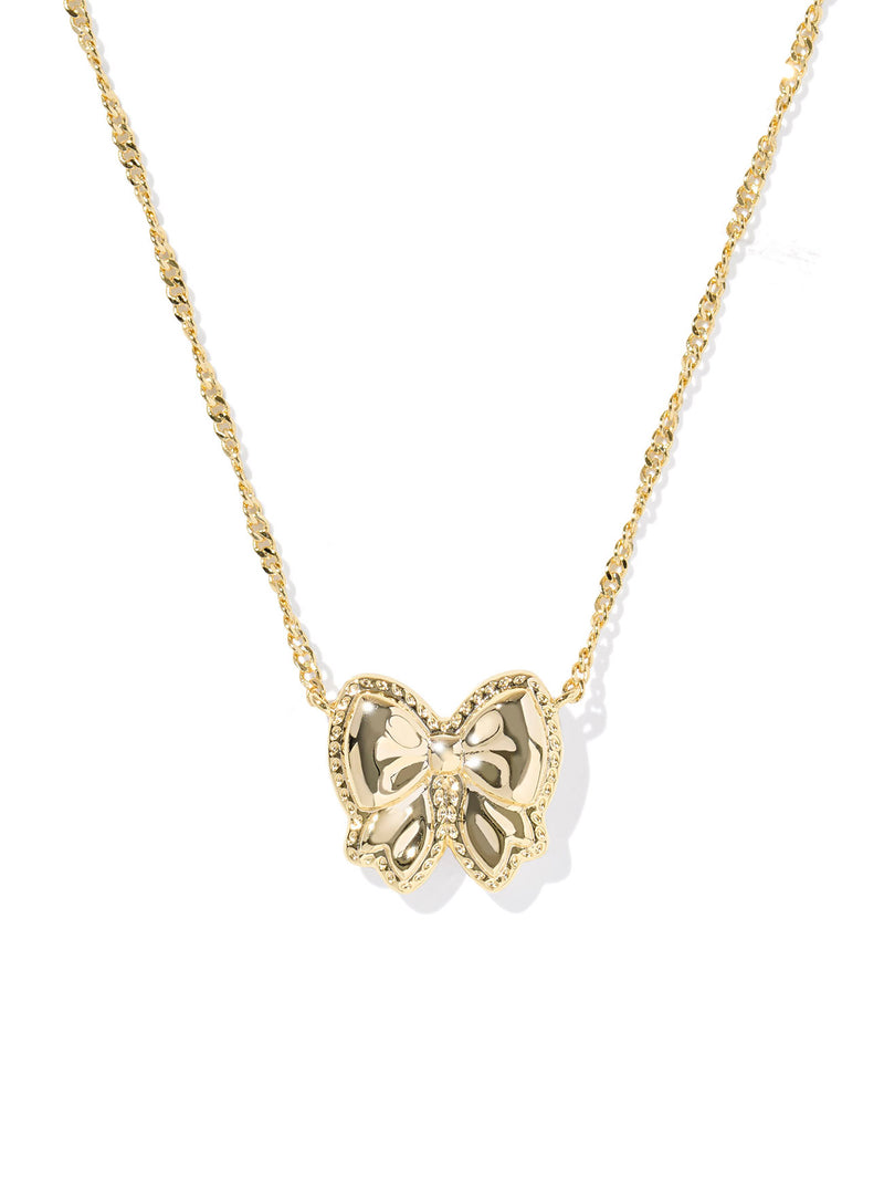 Kendra Scott Haley Bow Gold Short Pendant Necklace in Blush Mother-of-Pearl