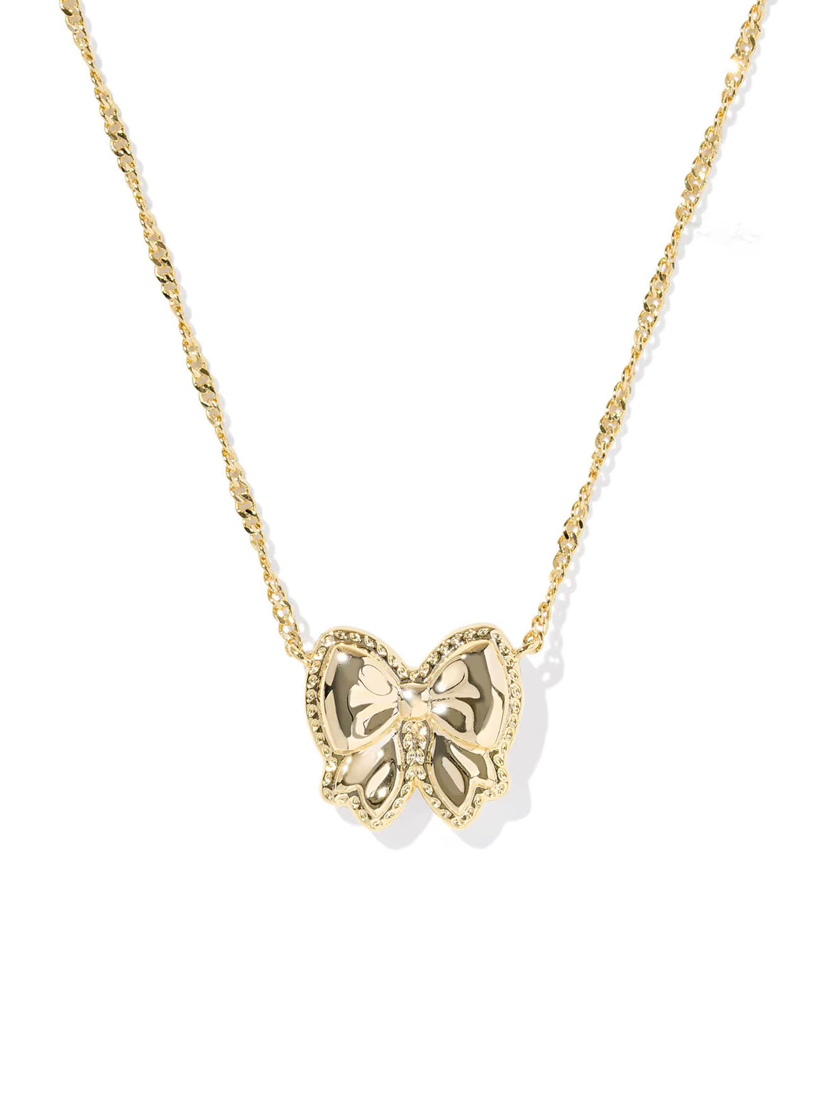 Kendra Scott Haley Bow Gold Short Pendant Necklace in Ivory Mother-of-Pearl