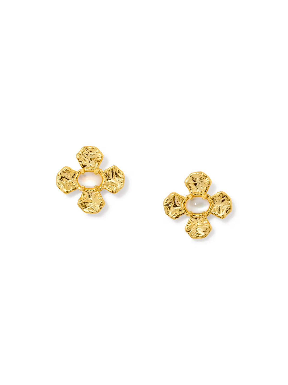 Kendra Scott Leanne Gold Stud Earrings in Natural Mother-of-Pearl