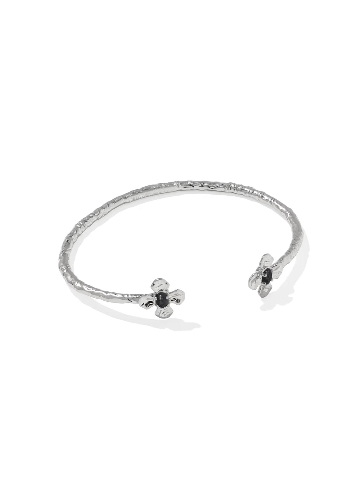 Kendra Scott Leanne Silver Cuff Bracelet in Black Granite