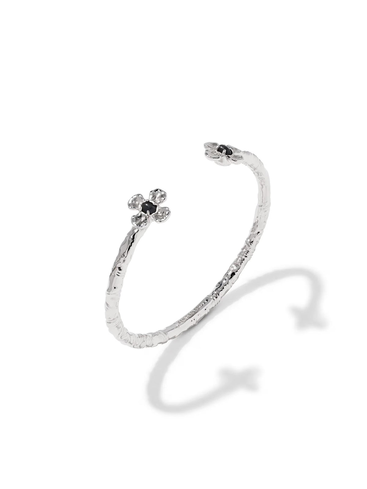 Kendra Scott Leanne Silver Cuff Bracelet in Black Granite
