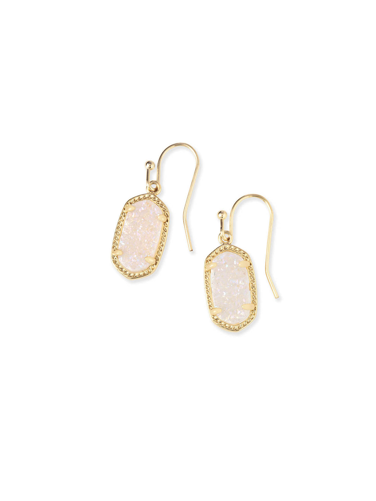 Kendra Scott Lee Gold Drop Earrings in Iridescent Drusy
