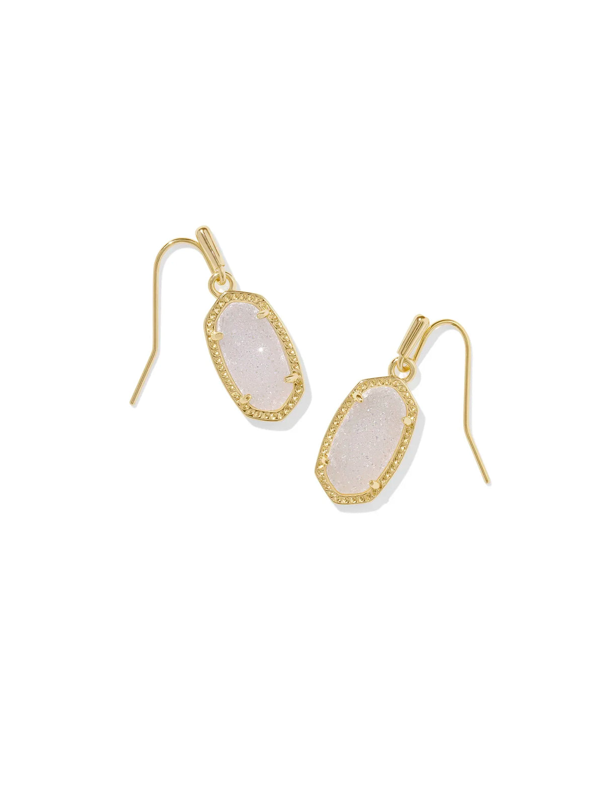 Kendra Scott Lee Gold Drop Earrings in Iridescent Drusy