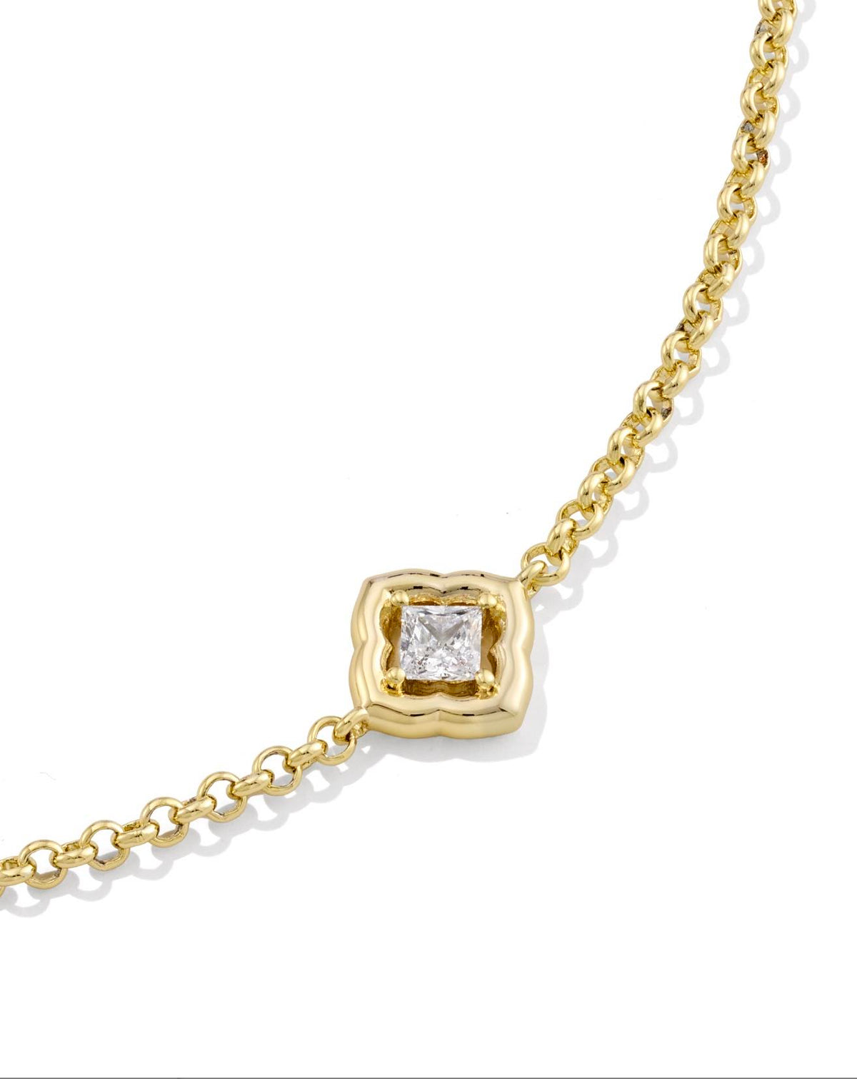 Kendra Scott Mallory Chain Bracelet Crystal Gold White