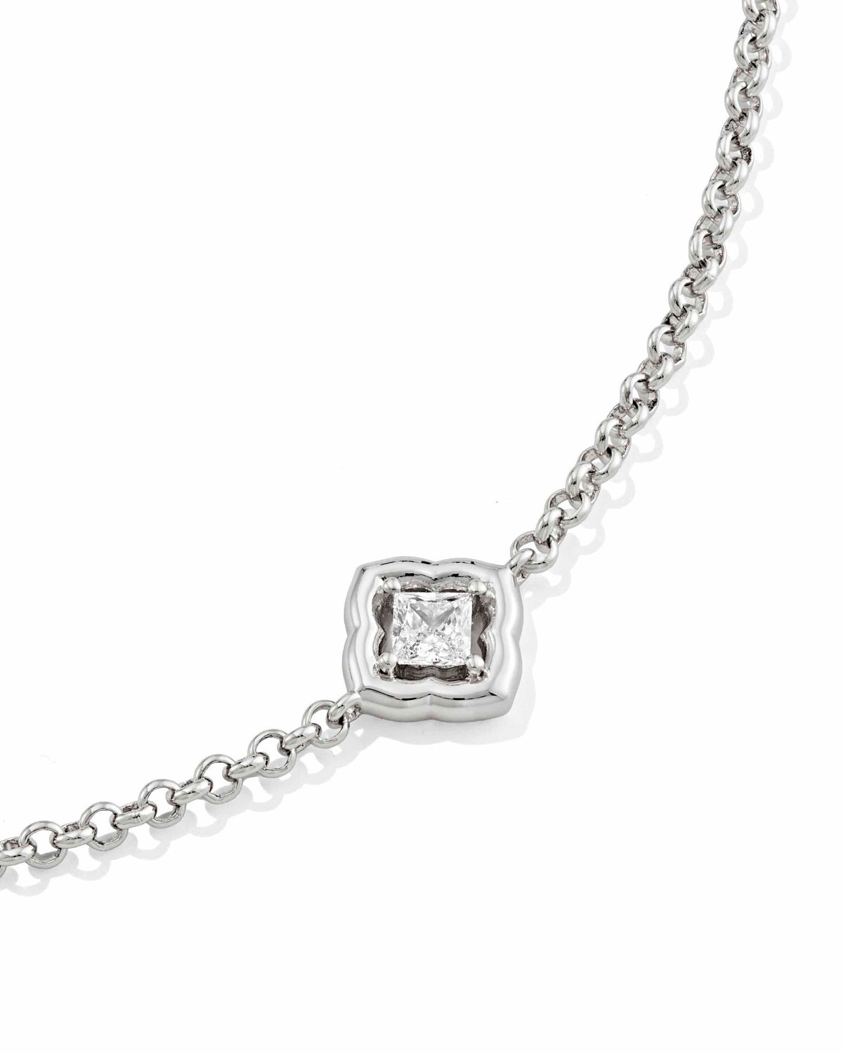 Kendra Scott Mallory Chain Bracelet Crystal Silver White