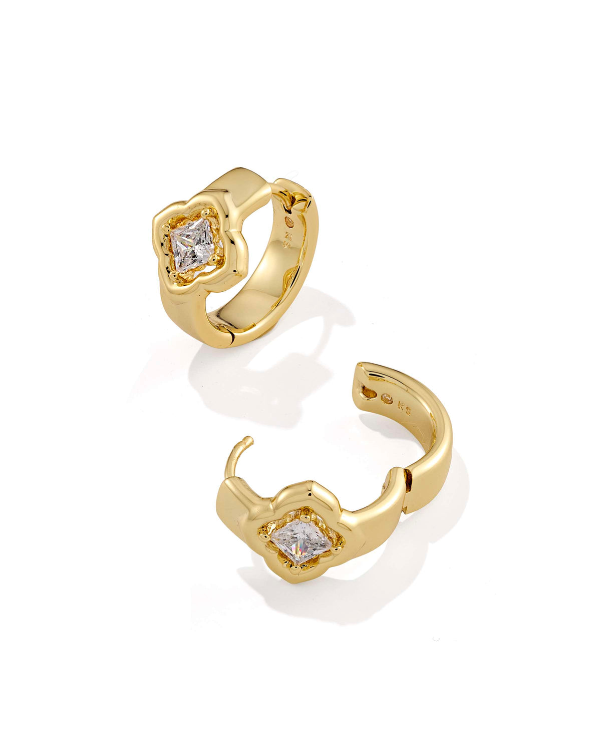 Kendra Scott Mallory Huggies Crystal Gold White