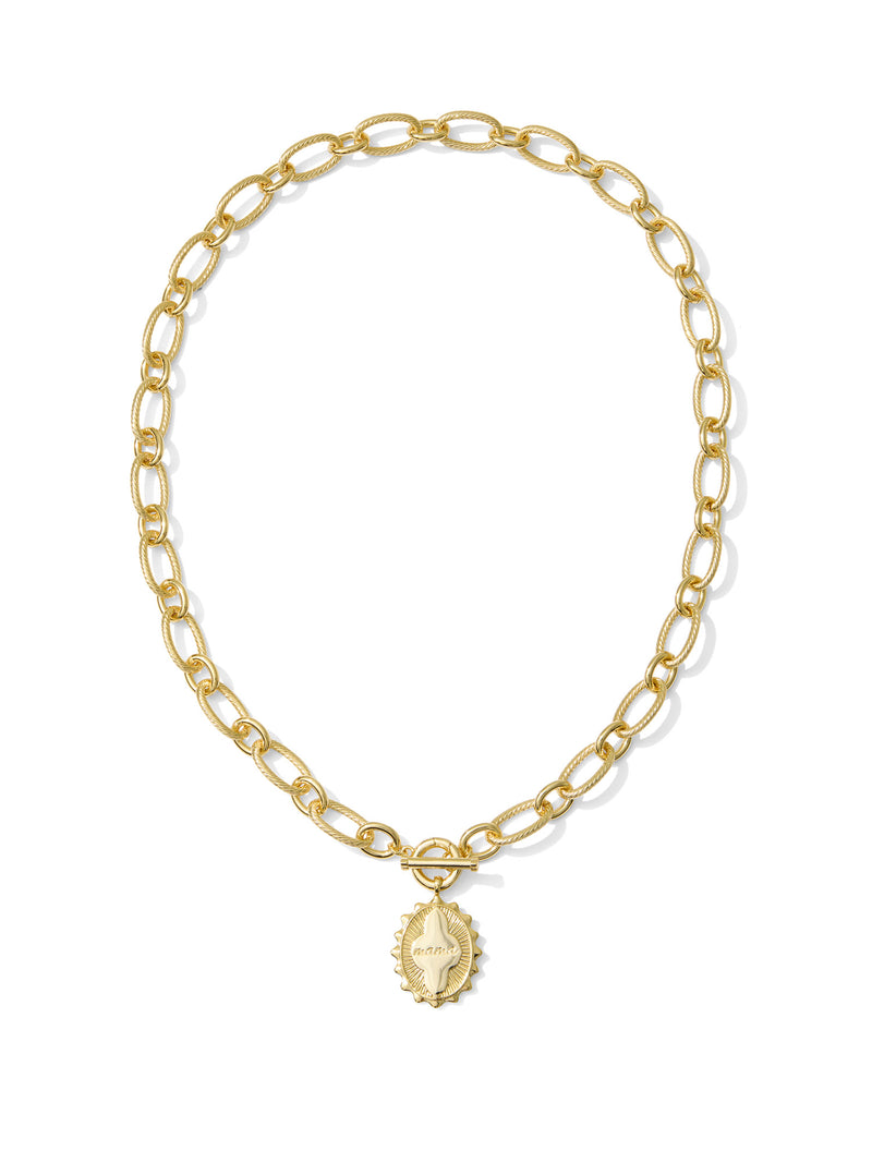 Kendra Scott Mama Necklace & Mikki Huggie Earrings Gold Gift Set