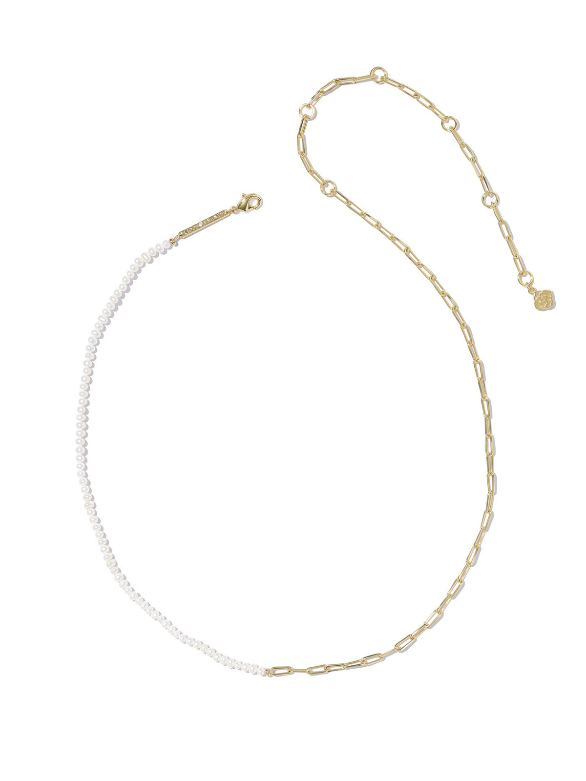 Kendra Scott Markie Gold Half Chain Necklace Freshwater Pearl