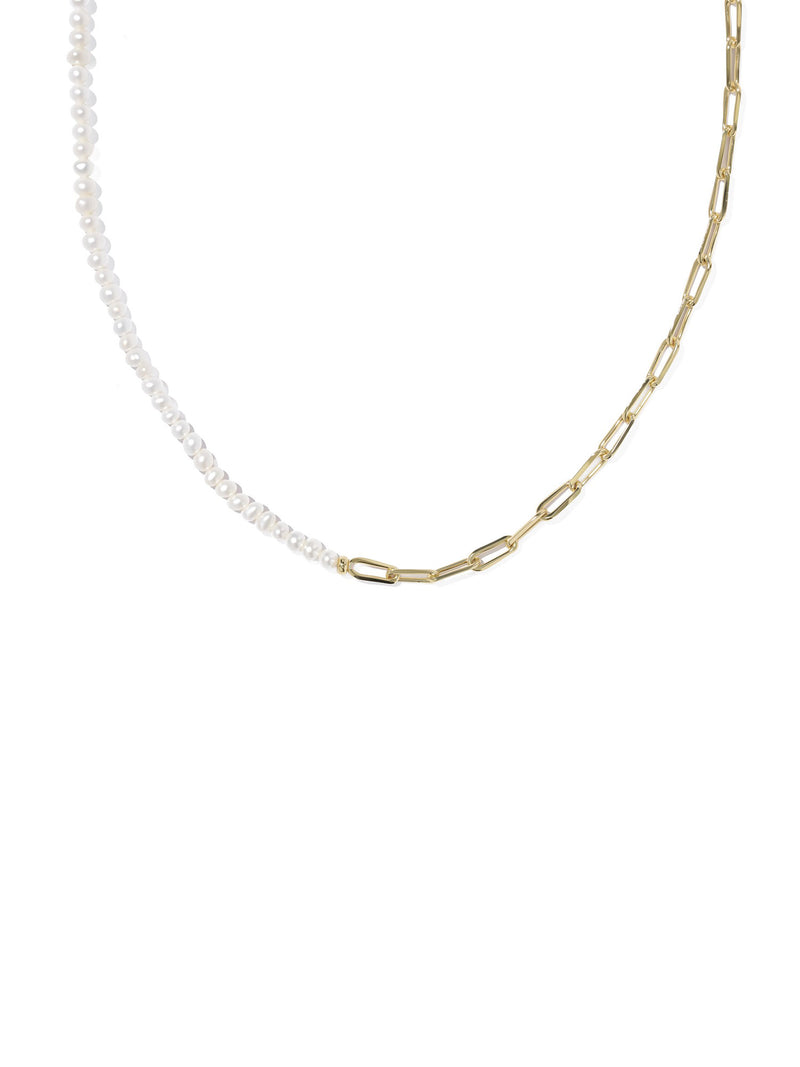 Kendra Scott Markie Gold Half Chain Necklace Freshwater Pearl
