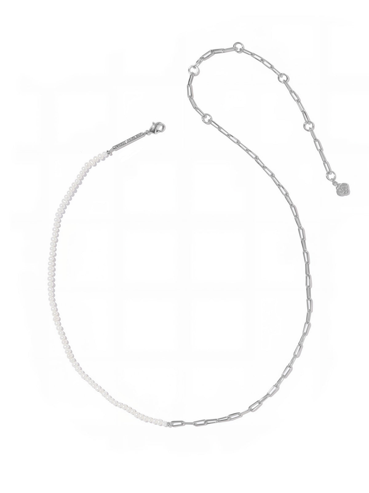 Kendra Scott Markie Silver Half Chain Necklace Freshwater Pearl