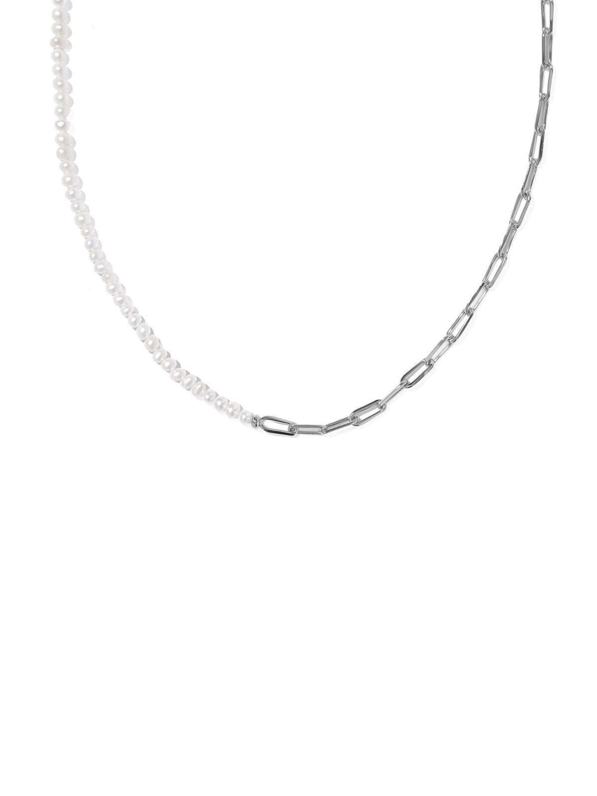 Kendra Scott Markie Silver Half Chain Necklace Freshwater Pearl
