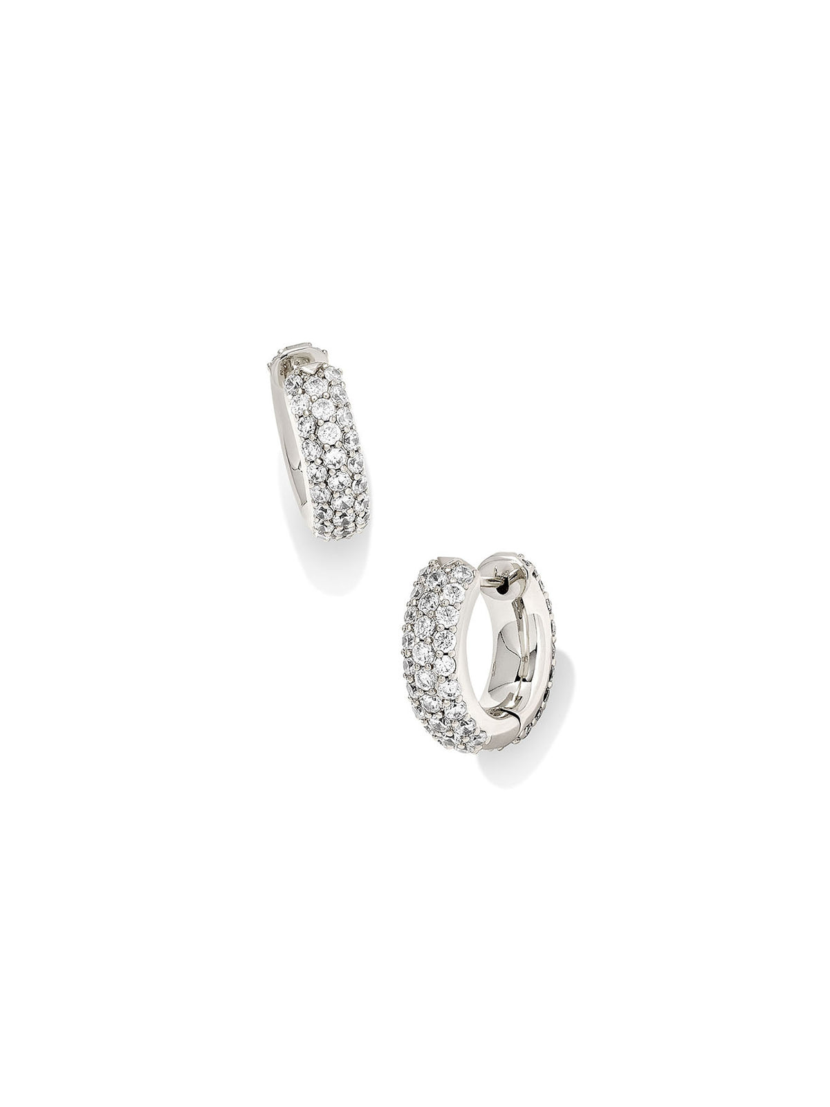 Kendra Scott Mikki Silver Pave Huggie Earrings