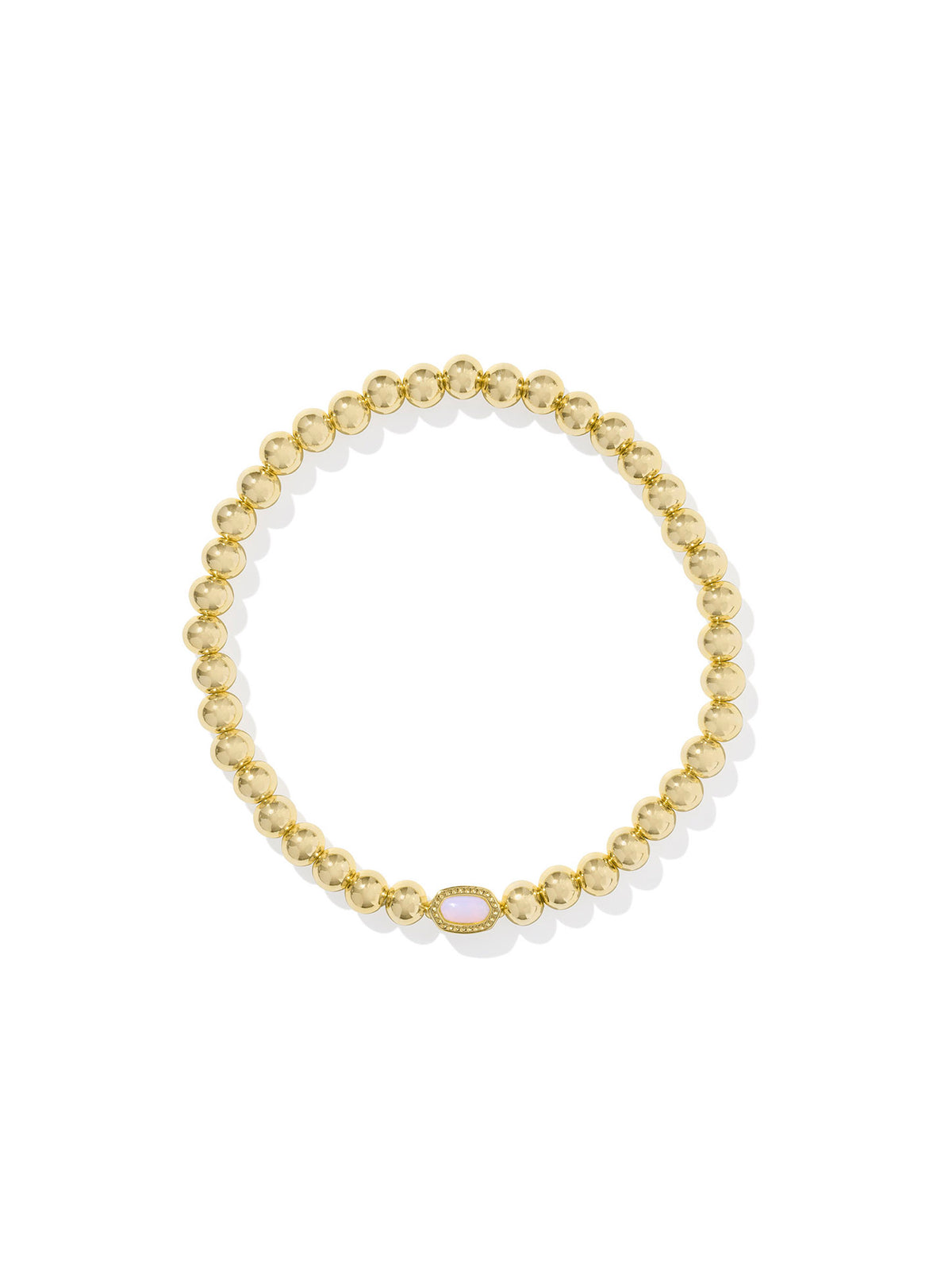 Kendra Scott Mini Elaina Gold Stretch Bracelet Pink Opalite Crystal